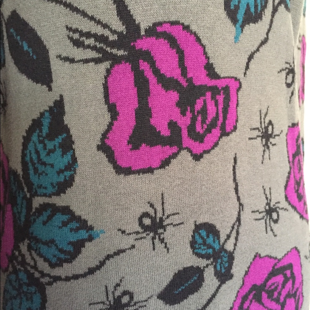 Betsey Johnson Rose Spider Sweater Dress - Picture 2 of 7